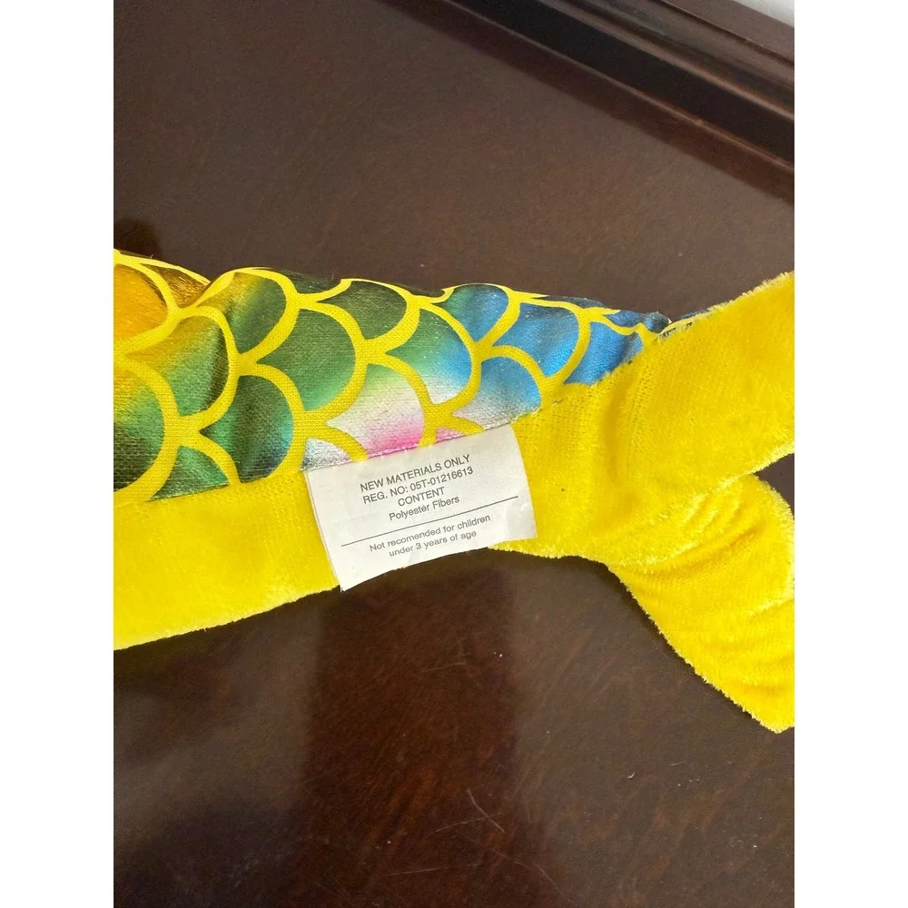 UNBRANDED Dolphin Plush Toy Kids Yellow Rainbow Metallic Scale 13